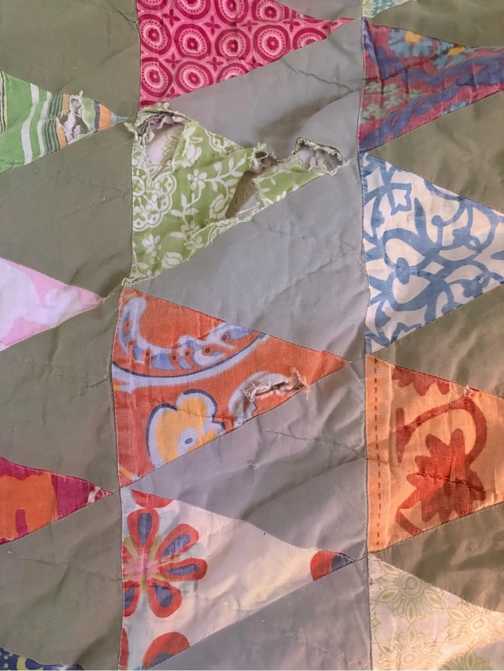 A.P.C. / SEMIOLOGIE rare vintage quilt Colour Triangles